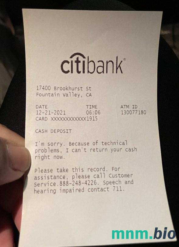 USA Citibank szablon pokwitowania wpłaty PSD
